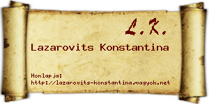 Lazarovits Konstantina névjegykártya
